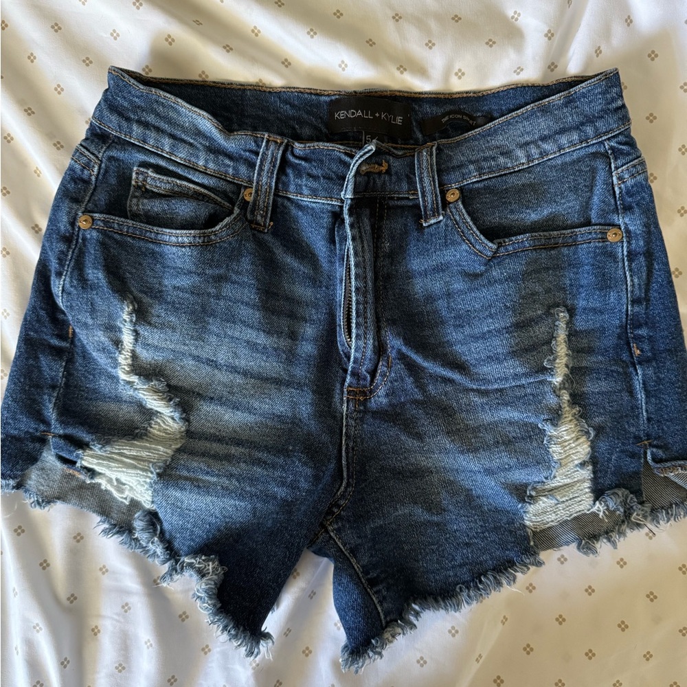 Kendall & Kylie Blue Distressed Jean Shorts